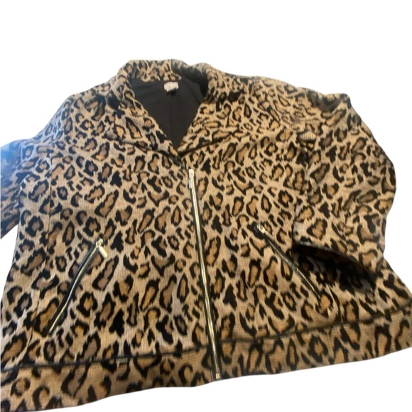 Women’s plus size 16/18 leopard print Workwear zip basic jacket Pocket chico’s - Picture 9 of 10